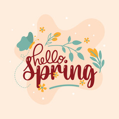 Minimal hello spring design. Vector
