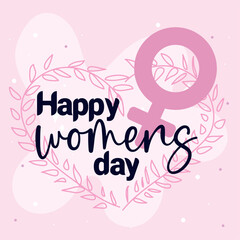 Womens day symbol heart art. Vector