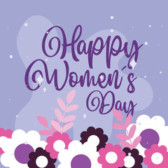 Flowers womens day layout. Vector