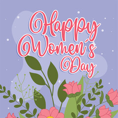 Obraz premium Flowers greeting womens day. Vector