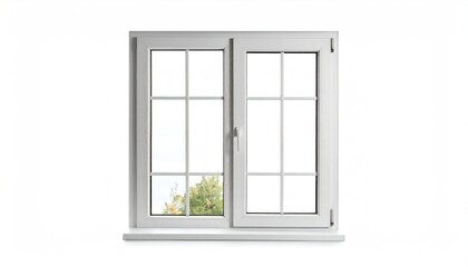 Modern House Window Frame Isolated on White Background