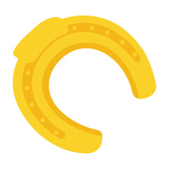 Golden horseshoe good luck icon. Vector
