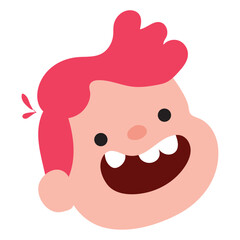 Happy red-haired cartoon boy. Vector