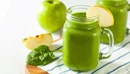 Vibrant Detox Green Smoothie with Spinach and Apple