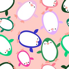 Christmas animals seamless penguin pattern for wrapping paper and fabrics