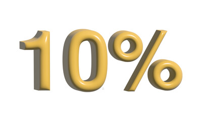 3D golden number illustration