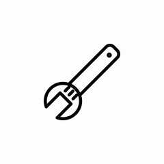 adjustable wrench icon sign vector