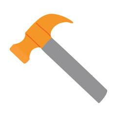 Hammer with grey handle. Vector