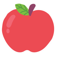 Red apple with leaf. Vector