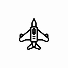 fighter jet icon sign vector