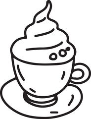 Coffee drawing, engraving, ink, line art, vector	
