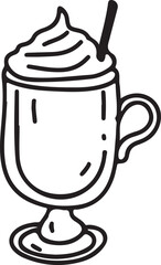 Coffee drawing, engraving, ink, line art, vector	