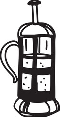 Coffee drawing, engraving, ink, line art, vector	
