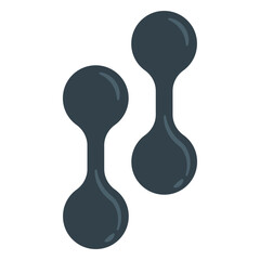 Vintage dumbbells icon