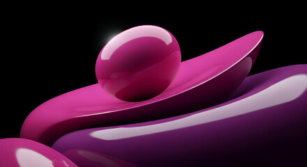 Abstract 3D Rendering with Sphere and Smooth Shapes