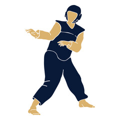 Taekwondo man ready flat