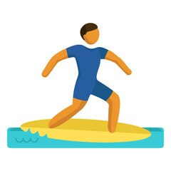 Person sea surfing flat