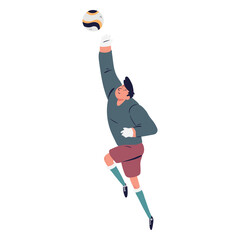 Standing catching ball goalkeeper character