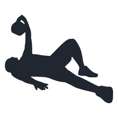 Man laying with kettlebell silhouette
