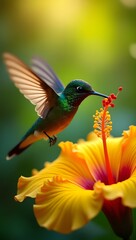 Fototapeta premium hummingbird and flower