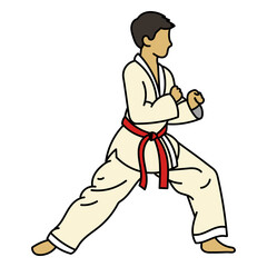 Person karate stand