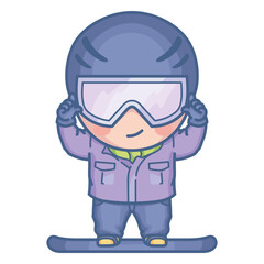 Cute Snowboarding Character