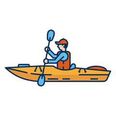 Water activity man kayak