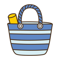 Beach bag vector illustration isolated on white background 