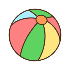 Beach ball vector illustration isolated on white background 