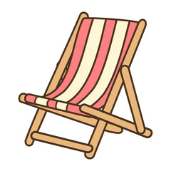 Beach chair vector illustration isolated on white background 