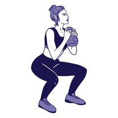 Woman doing squats   