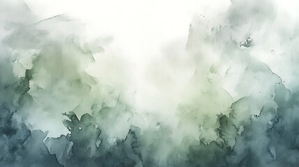 Obraz premium Abstract watercolor wash in muted greens and greys.