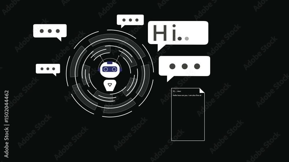 Poster ai artificial intelligence, digital chatbot, digital assistant chatbot on internet application, futu