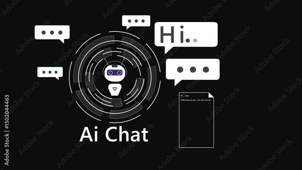 Poster ai artificial intelligence, digital chatbot, digital assistant chatbot on internet application, futu
