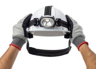 Headlamp png hands-free light png worker lamp png LED headlight png work light png white background image