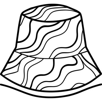recommend clip art: Minimal Abstract Art Bucket Hat – Vector on White