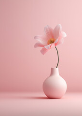 vase with pink flowers