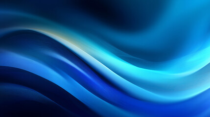 Naklejka premium Abstract Blue Color Gradient Wave Design On Black Background With Flowing Curves And Dynamic Motion