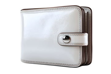 White Leather Wallet with Magnetic Closure Stylish and Functional Design for Everyday Use