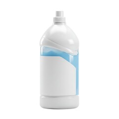 Plastic bottle mockup with label and blue liquid
