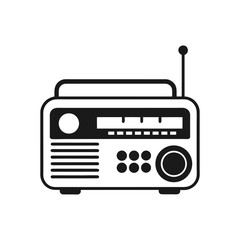 retro radio isolated on white background