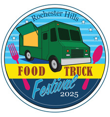 A design logo for a food truck festival.