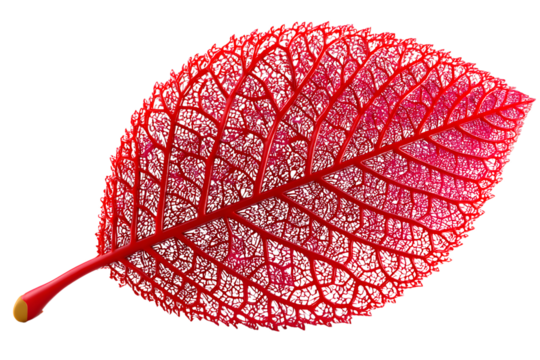 Red Leaf Vein Detail Nature Macro Photography Botanical Texture Background