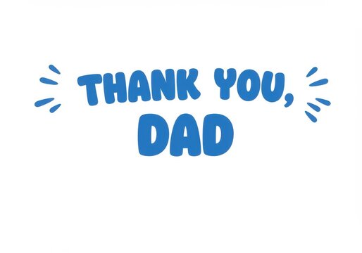 Thank you Dad greeting card design in playful typography , Happy Father's Day