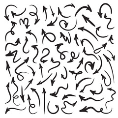 Set black outline arrows created by pen