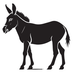 Donkey silhouette vector illustration on white background