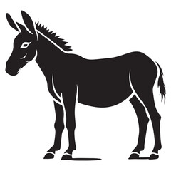 Donkey silhouette vector illustration on white background
