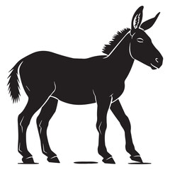 Donkey silhouette vector illustration on white background