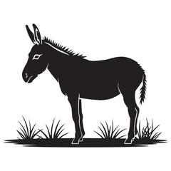 Donkey silhouette vector illustration on white background
