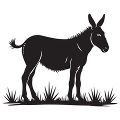 Donkey silhouette vector illustration on white background